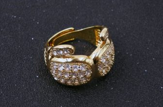 Large Gold 18K GF Double Boxing Ring Premium CZ Stones Gifts Men Gents Filled