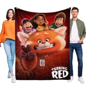 Turning Red Flannel Blanket Soft Sofa Bed Couch Throw Birthday Gift for Kids