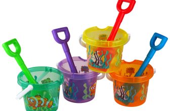 Transparent Toddlers Beach Buckets And Spades – Fish Sealife Design – Set of 4