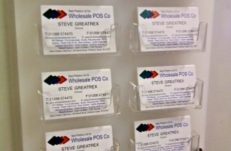 8 Pocket Wall Mounted Business Card Holder Display with 5mm Thick Perspex Back