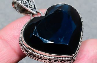 Faceted Iolite Heart Shape Gemstone Handmade Gift Vintage Jewelry Pendant 1.90″