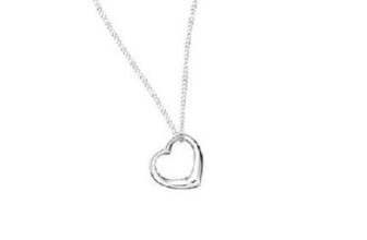 Elegant 925 Sterling Silver Stunning Floating Heart Pendant Necklace 16″
