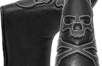 Black Premium Synthetic Leather Golf Skull Putter Cover Blade Magnet Headcover