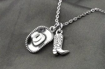 Silver Plated Cowboy Cowgirl Hat and Boot Chain Necklace Festival Jewellery