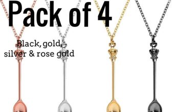 PACK OF 4!! MINI LITTLE SPOON NECKLACE Pendant Chain Black Gold Silver Rose Gold