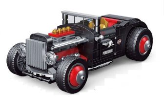 1950s Hot Rod Sports Car Brick Model – 500 pieces, 1:11 Scale
