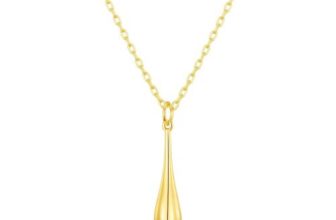 Gold Plated Teardrop Necklace by Philip Jones
