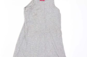 Young Dimension Girls Grey Polyester Blend T-Shirt Dress Size 8-9 Years
