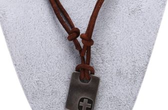 Fashion Men Vintage Faux Leather Pendant Adjustable Chain Necklace Jewelry Gi Sh