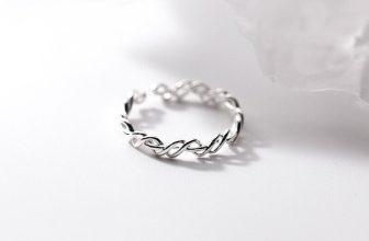 925 Sterling Silver Adjustable Finger Ring Braided Thumb Band Size 6/L-8/Q