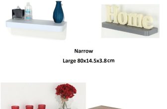 NARROW FLOATING WALL SHELVES SHELF SHELVING KIT RACK DECORATING DISPLAY 4 COLORS