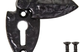 KEYHOLE DOOR LOCK SWING COVER Black Escutcheon Cast Iron Antique Shield Mortise