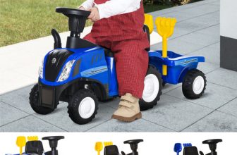 HOMCOM Ride On Tractor Toddler Walker Foot To Floor Slider 12-36 Months Blue