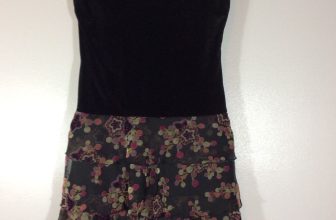 Hype Girls Dress Size 8 Black Multicolored Tiered Ruffles on Skirt Velvet 68