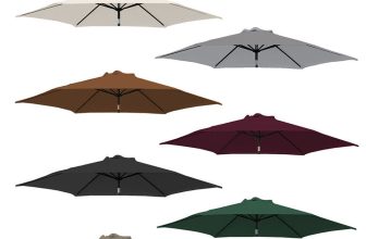 Replacement Fabric Parasol Garden Canopy 2m 2.7m 3m Cover 6 or 8 Arm UK NEW