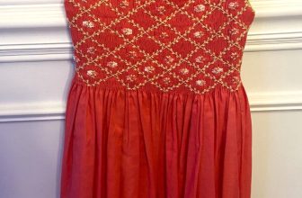 Luli & Me Size 8 Girls Dress Coral Smock Dress Lined