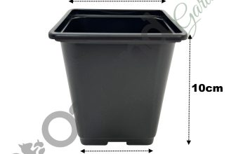 9cm Square Plant Pots ( 3.5″ ) Black Plastic 1cm Deep Seed Flower Pot Recyclable