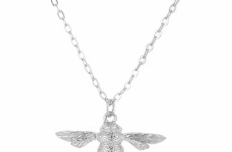 Sterling Silver Bumble Queen Bee Insect Pendant Chain Necklace