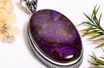 Rock Calcy Gemstone Vintage Handmade Jewelry.925 Silver Pendant 2.4″ SF11881