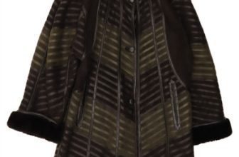 Fibok Lamb Shearling Coat Black Womens Size 40