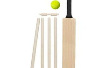 7Pcs Cricket Set Wooden Bat Ball Stumps Bails Carry Bag Garden Beach Kids Adults