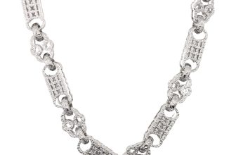 3D Stars and Bars silver Necklace – Elegant Stars and Bars silver Jewellery for