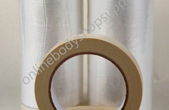 2x Pre Taped Masking Film 1400mm Drop X 33m & 2x 1” Masking Tape Car Decorators.