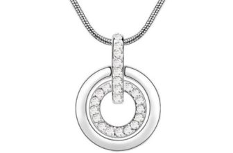 Women’s Clear Circle Pendant Necklace Encrusted Crystal Stones Mix & Match UK