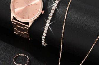 Luxury Rhinestones Watch + 4pcs Jewellery Set