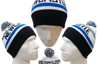 Newcastle Hat Bobble Knitted Geordies In Home Colours Fan Original Merchandise