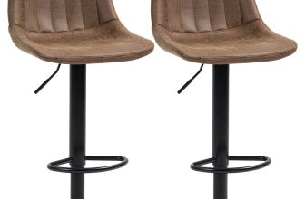 HOMCOM Retro Tub Bar Stools Brown, Refurbished