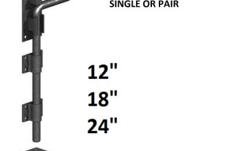 12″ 18″ 24″ ALL BLACK HEAVY DUTY DROP BOLT DOOR GARAGE SHED SLIDING HASP BOLT D2