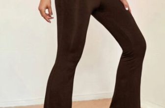 Sahalie Pants Leggings Womens Size Petite Medium Brown Flare Wide Leg