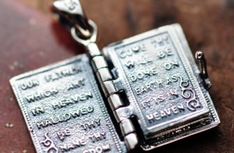 Sterling Silver Holy Bible with Prayer Pendant 925 Handmade UK