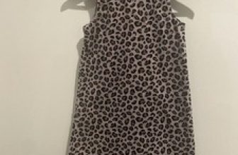 Gymboree Dress Girls Size 8 Gray Leopard GLAMOUR KITTY Jumper Sleeveless