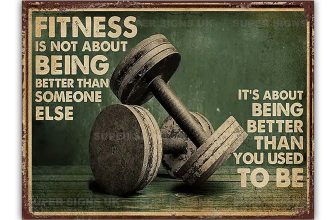 Fitness Workout Weights Metal Garage Sign For Bedroom Gym