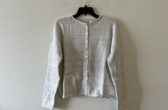 Roll Neck Cardigan Oversized Peri Look Knit Red Women’s M Button