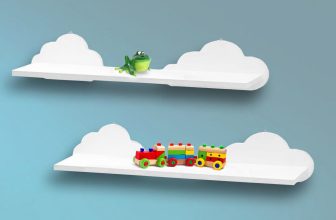 2x Floating White Wooden Cloud Shelves Children’s Nursery Storage Novelty Unit