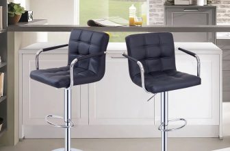 1/2pcs Faux Leather Bar Stools Breakfast Kitchen Chair Chrome Swivel Bar Stool