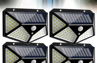 4 X SOLAR WALL LIGHTS PIR MOTION SENSOR GARDEN LANDSCAPE SECURITY LAMPS 100 LED