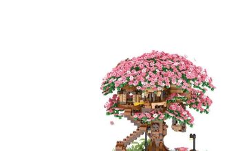 Mini Cherry Blossom Tree House Building Blocks DIY Brick Assembly Model Kid Toy*