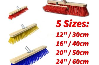 Sweeping Brush Head with Optional Handle Stiff Bristle Outdoor Broom Garden Yard