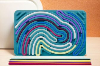 Double Side Sensory Activity Board Silicone Fidget  for Kid 3+(Sapphire blue)