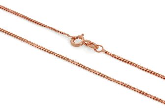 Rose Gold Plated Sterling Silver 1mm Curb Chain 16 – 24 Inches