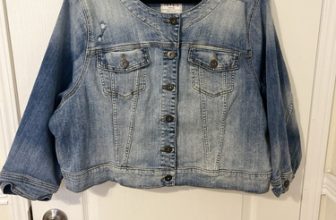 Torrid Jean Jacket Womens 3 3X Blue Collarless Crop Light Wash Denim Stretch