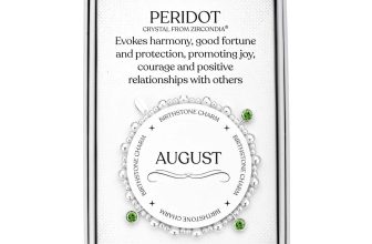 August (Peridot) Birthstone Stretch Charm Bracelet with Quote Gift Box