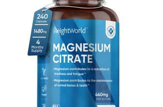 Magnesium Citrate 240 Capsules 440mg for Bones & Teeth Muscle Energy Supplement