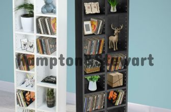 Double Rack DVD Storage Tower Rack CD Unit Shelf  Wood Black/White