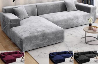 VELVET Elastic STRETCH SOFA COVERS Settee Slipcover Protector 1/2/3/4Seater UK