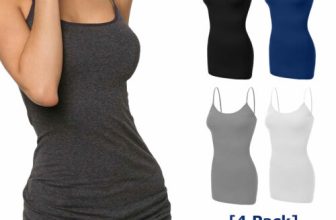 [4 pack] Women Long Camisole Tank Tops Cotton Basic Cami Tops W/ Straps S ~ 3XL